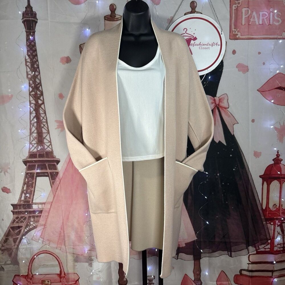 Zara Cream Oversized Knit Dress Cardigan Sz S - Picture 10 of 13